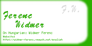 ferenc widmer business card